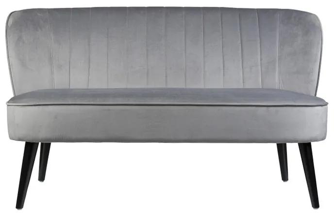 Bankje velvet - grijs - 132x66x74 cm
