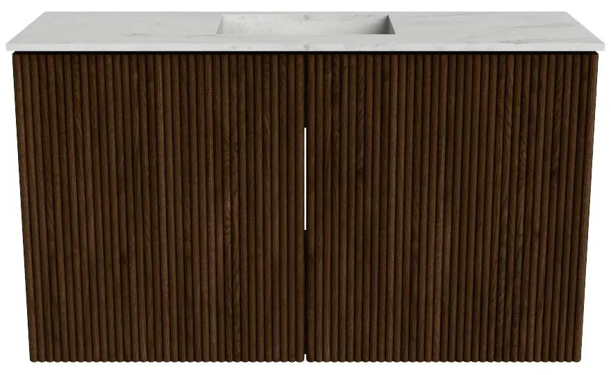 Mondiaz Joya DLux 70cm toiletmeubel walnut met wastafel faye midden 1 kraangat opalo