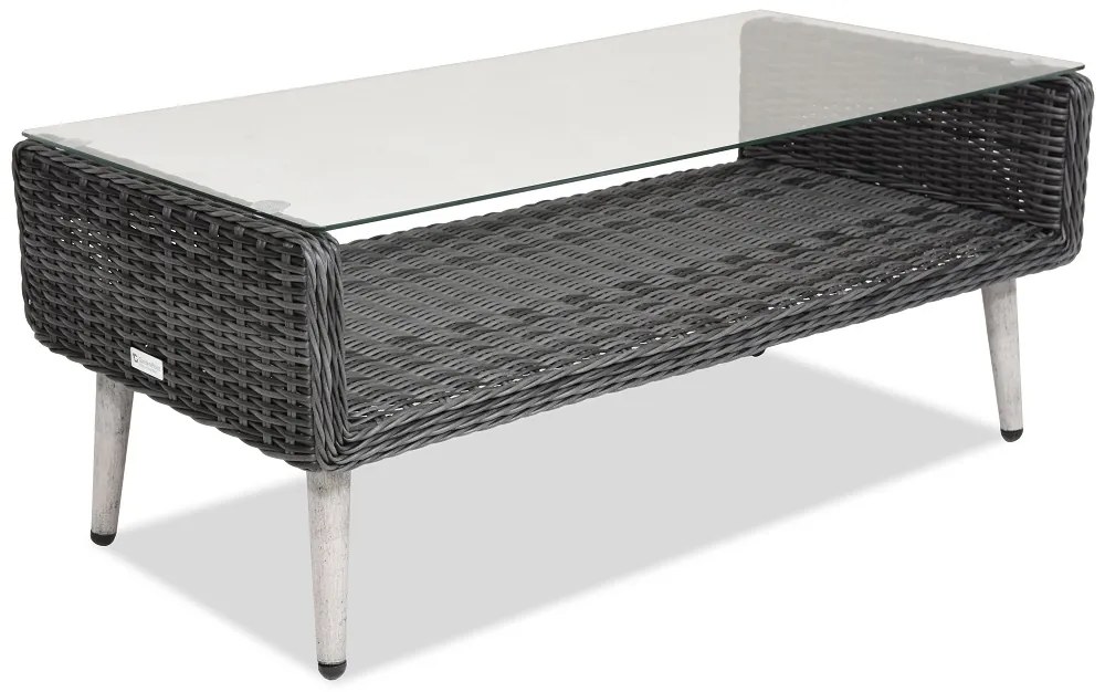 Garden Point antraciet Bilbao Coffee tuinmeubelen met kleine tafel voor 4 personen