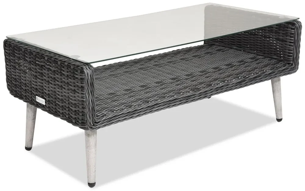 Garden Point antraciet Bilbao Coffee tuinmeubelen met kleine tafel voor 4 personen