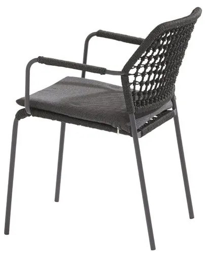 Taste by 4 Seasons Barista tuinset antraciet met Locarno tafel met HPL blad slate antraciet Ø 130 cm Tuinset antraciet weerbestendig