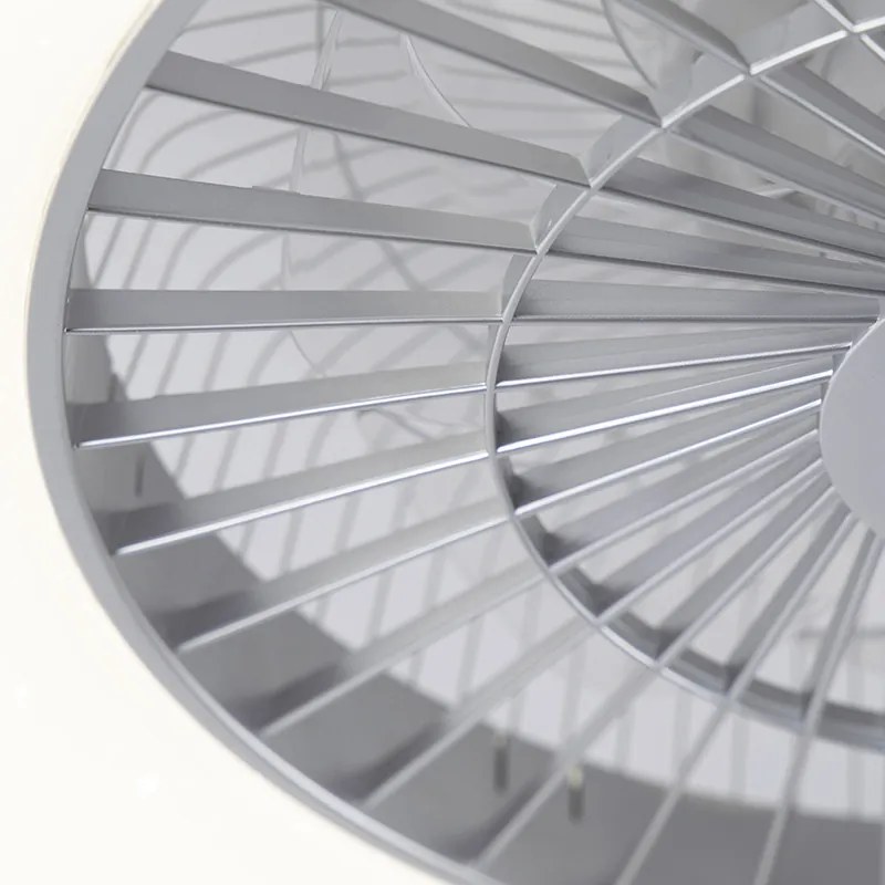 Plafondventilator zilver met ster effect 60cm incl. LED dimbaar met afstandsbediening - Climo