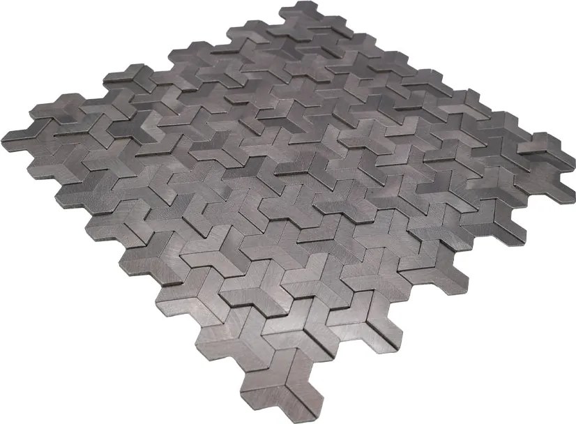Zelfklevende Mozaïektegels Metaal | Trifold 3D Antraciet | 30,3×28 cm | Keuken, Bad & WC