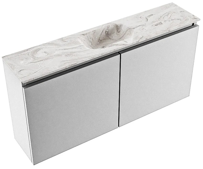 Mondiaz Ture DLux toiletmeubel 100cm plata met wastafel glace midden zonder kraangat