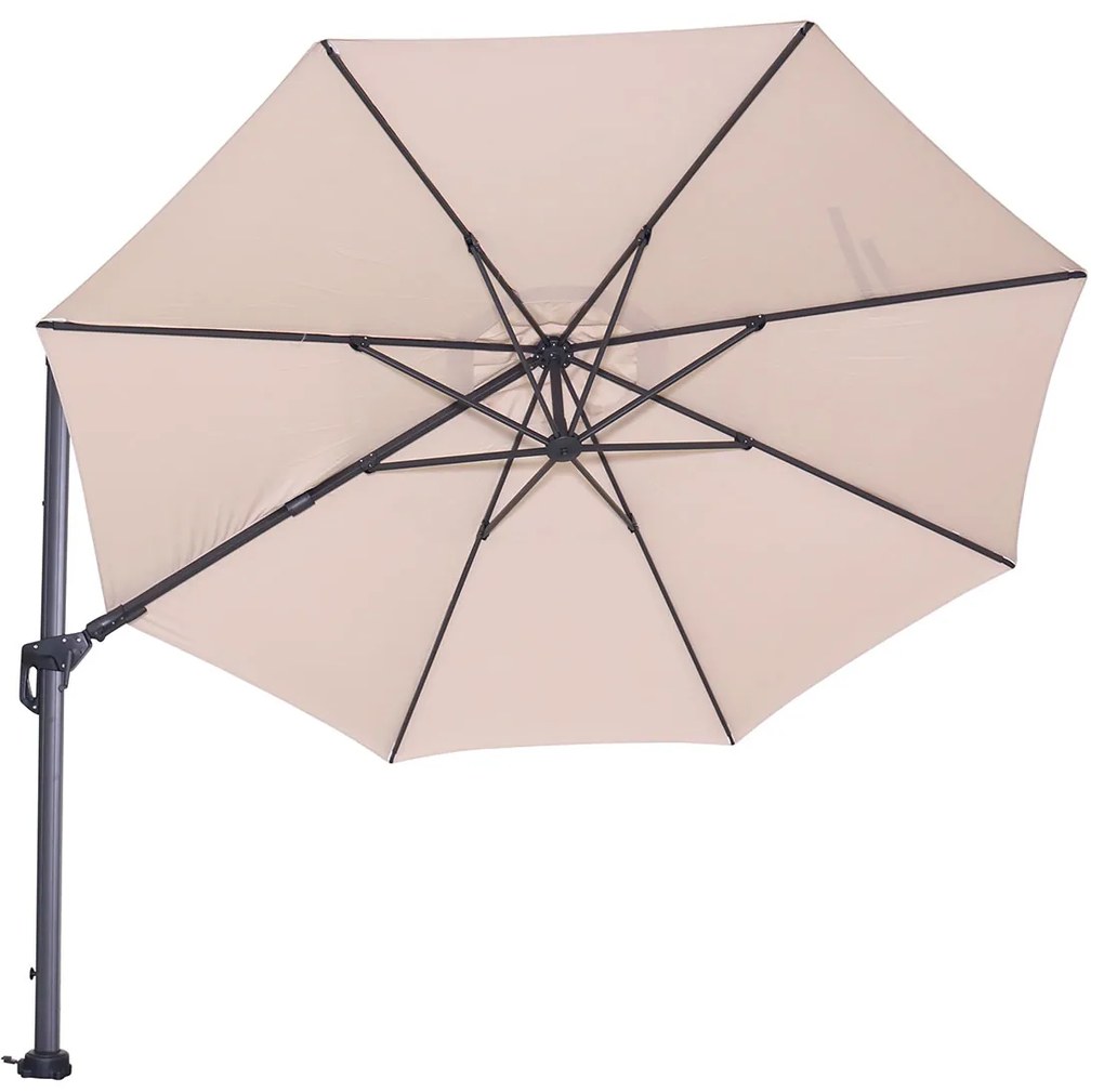 Garden Impressions Hawaii zweefparasol Ø350 cm - frame carbon black - doek ecru