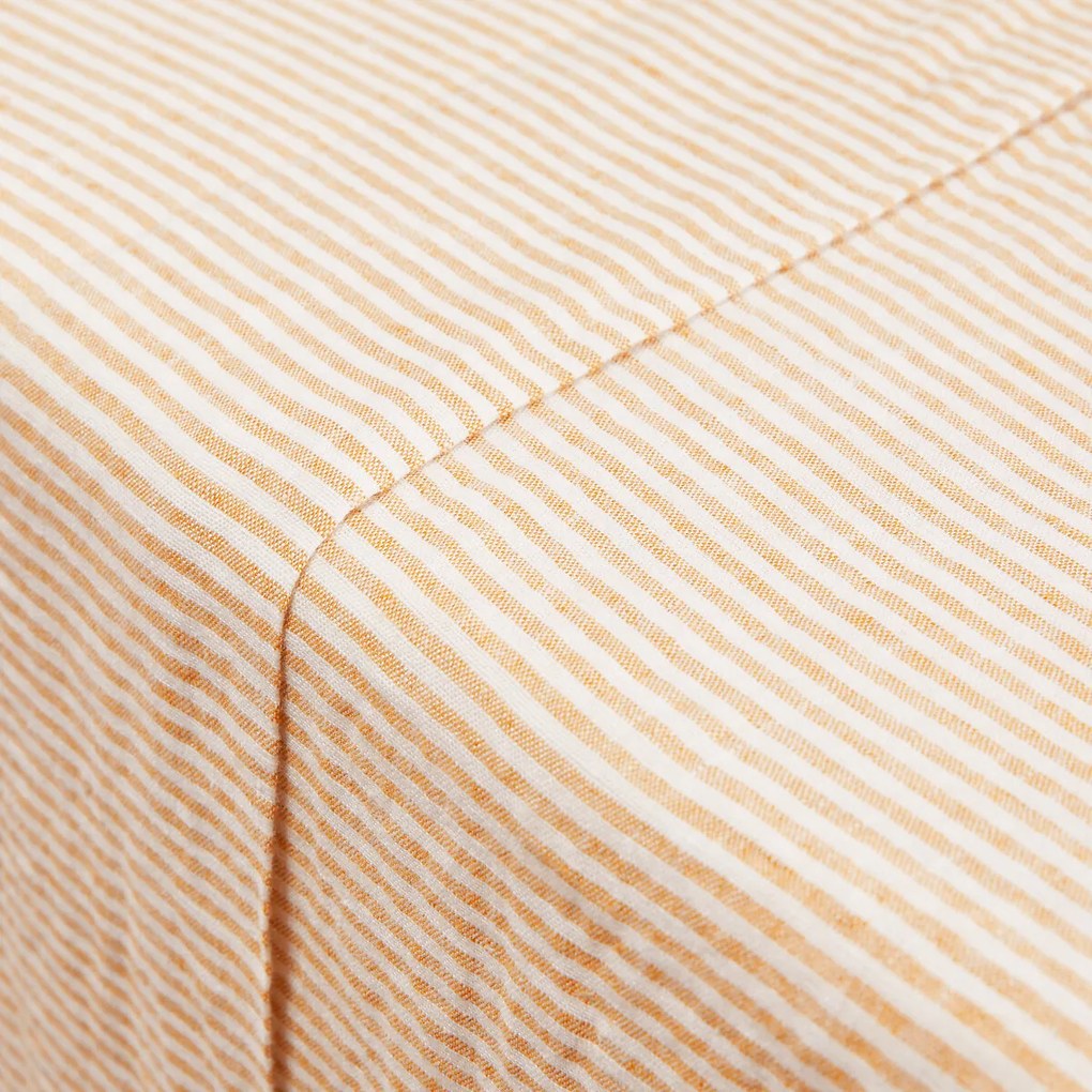 Gestreept plat laken in gewassen linnen, Limona