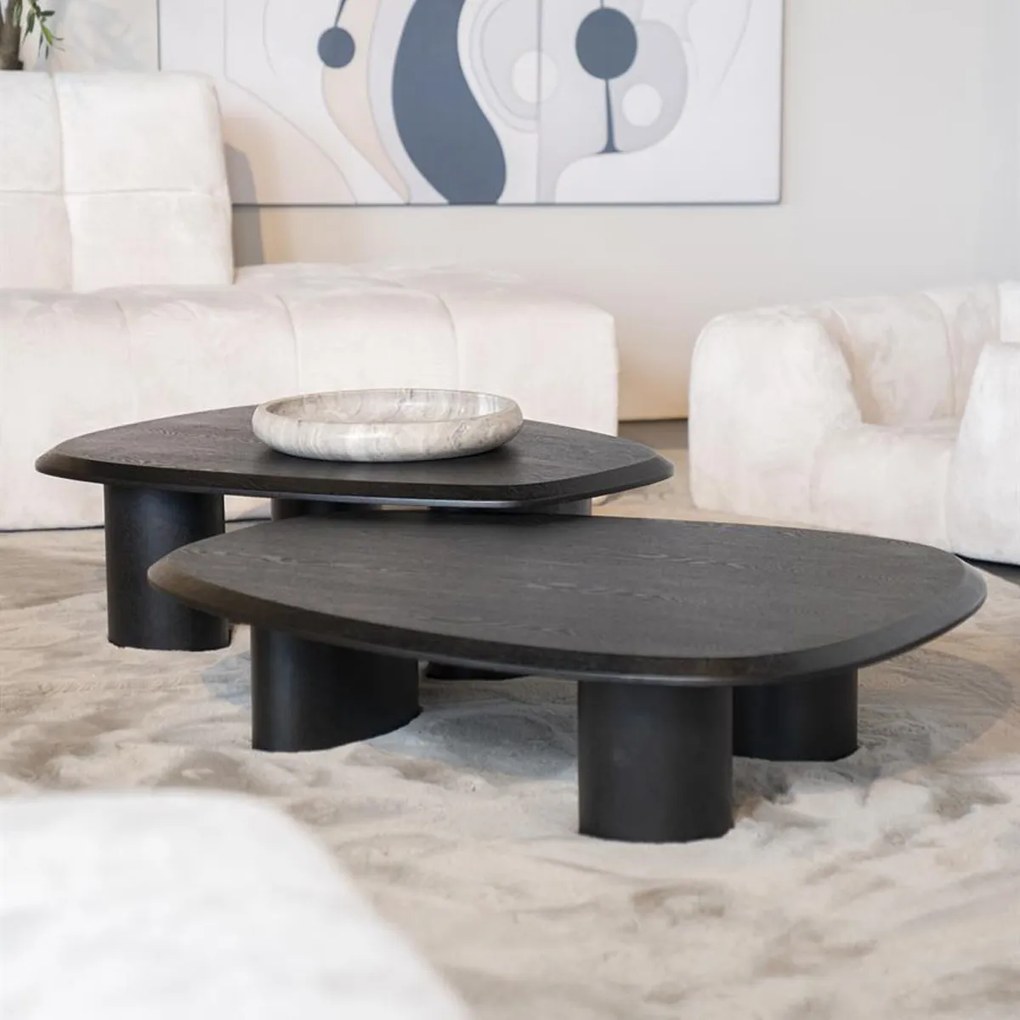 Eleonora Walter Zwarte Salontafel Kiezel Vorm 96x78 Cm - 96 X 78cm.