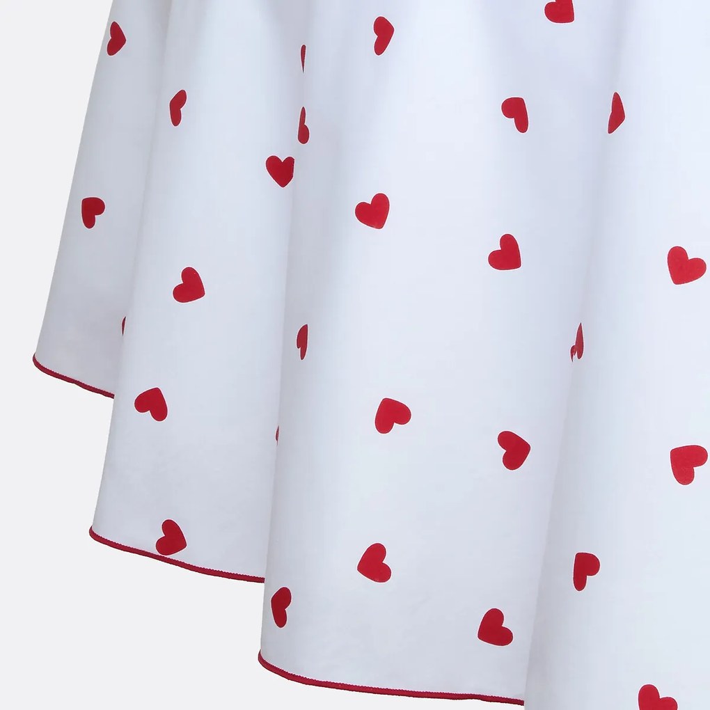 Rond katoenen tafelkleed, hartenprint, SCACCO