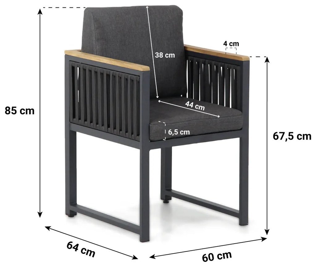 Santika Furniture Santika Shadow Dining Tuinstoel Rope Grijs