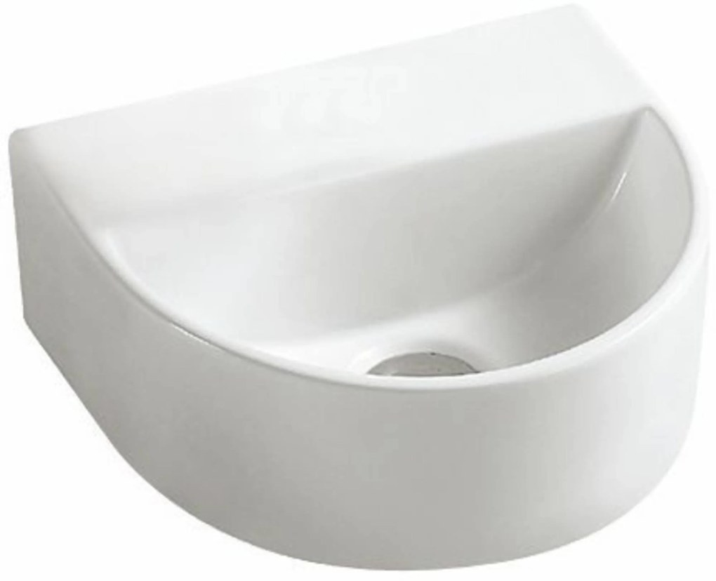 Saqu Fontein halfrond zonder kraangat 30x25x12 cm Wit