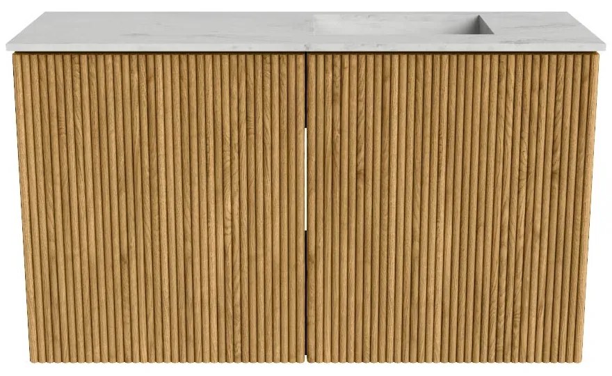 Mondiaz Joya DLux 70cm toiletmeubel oak met wastafel faye rechts 1 kraangat opalo