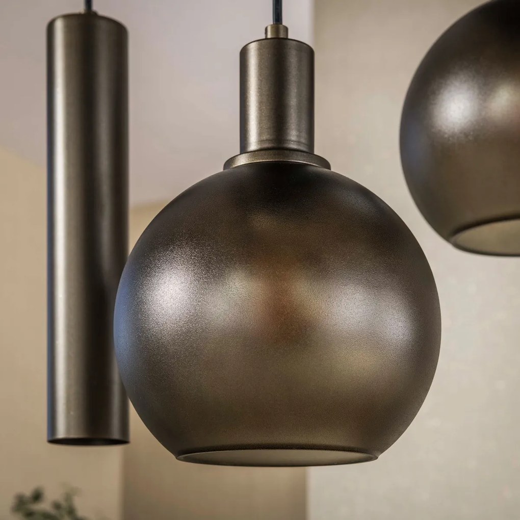 Design Hanglamp Met Glazen Bollen Bruin
