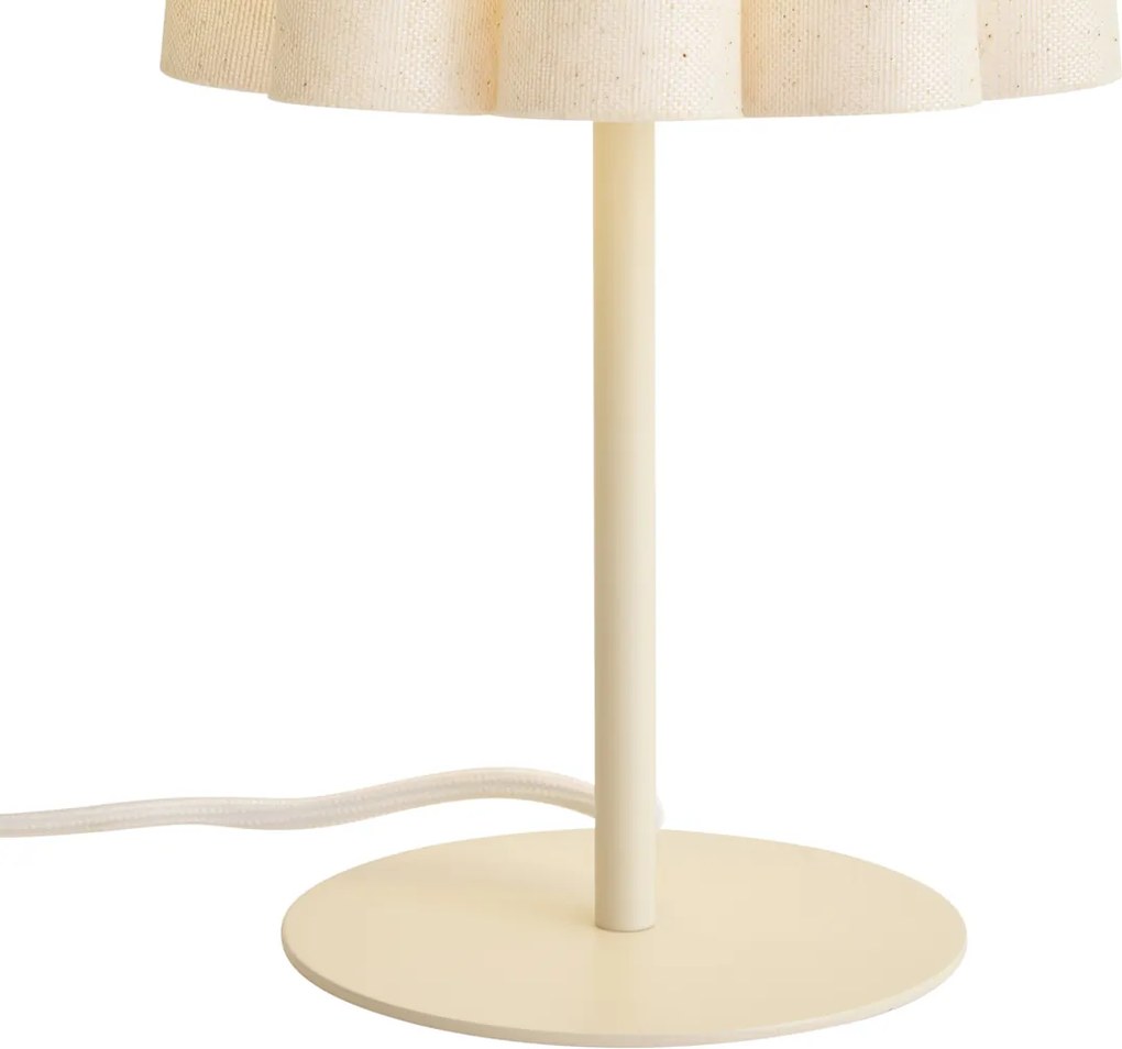 Japandi tafellamp beige met stoffen kap 35cm - Jenni