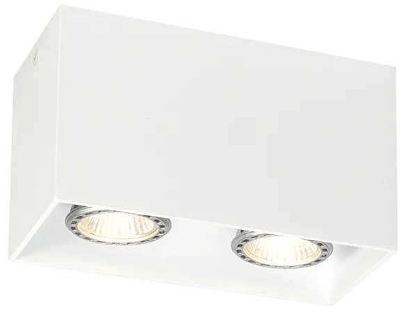 Design opbouwSpot / Opbouwspot / Plafondspot wit 2-lichts GU10 50mm - Qubo Design, Modern GU10 Binnenverlichting Lamp