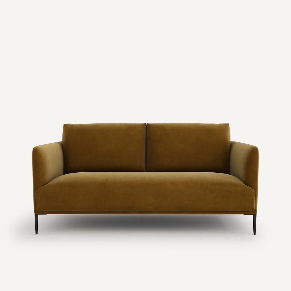 Compacte zitbank in fluweel, Oscar, ontwerp E. Gallina