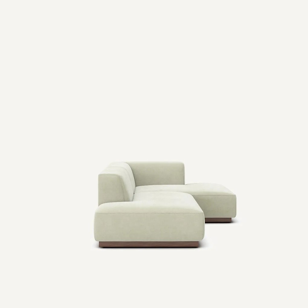 Rechter hoekbank in stonewashed fluweel, JACOPO