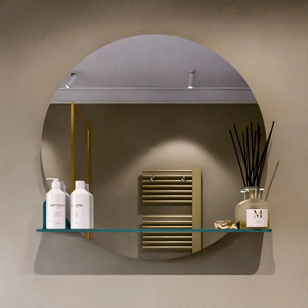 Mondiaz Spot spiegel rond Ø80cm met planchet smoke
