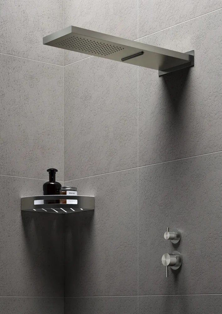 Hotbath Archie opbouw hoofddouche met 2 standen geborsteld gunmetal PVD