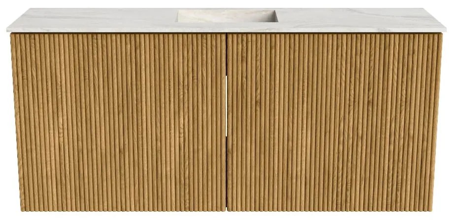 Mondiaz Joya DLux 90cm toiletmeubel oak met wastafel faye midden 1 kraangat ostra