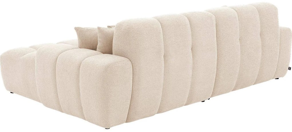 Goossens Excellent Bank Kubus - 30 X 30 Cm Stiksel wit, stof, 1,5-zits, modern design met chaise longue rechts