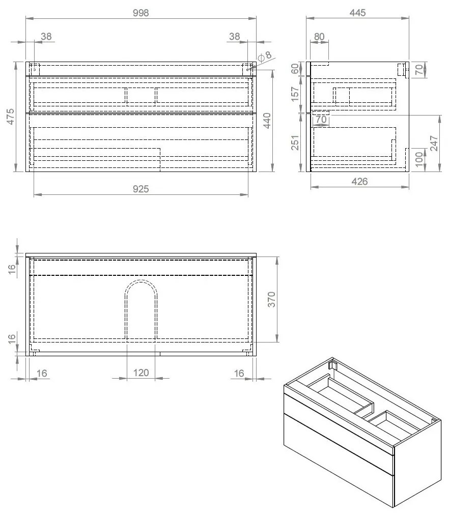 Best Design Beauty badkamermeubel 100cm wit