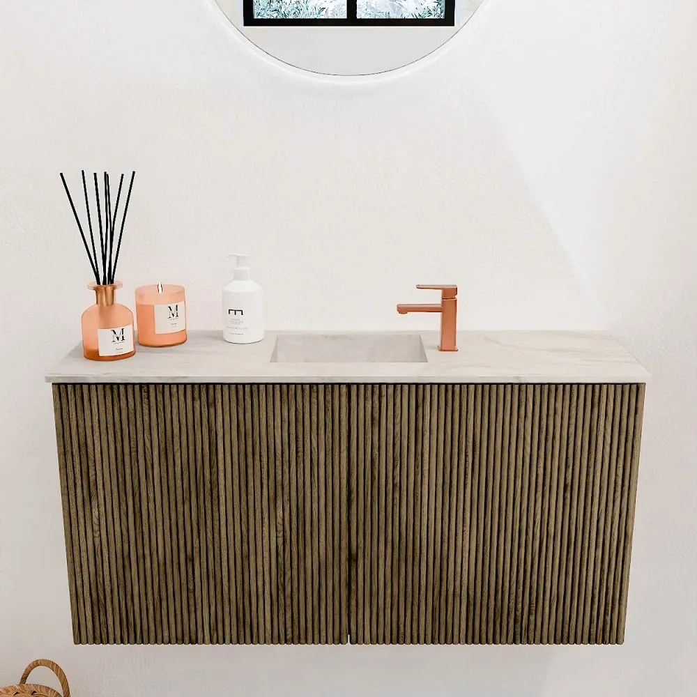 Mondiaz Joya DLux 80cm toiletmeubel dusk met wastafel faye midden 1 kraangat ostra