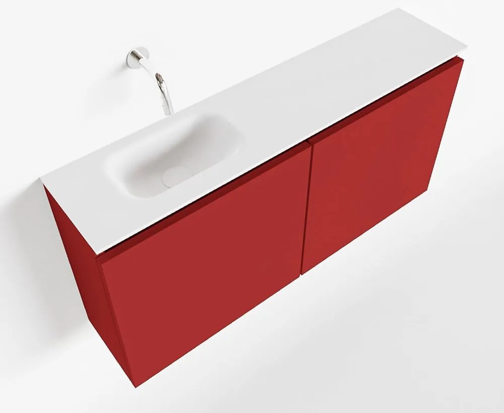 Mondiaz Ture 100cm toiletmeubel fire met wastafel talc links geen kraangat