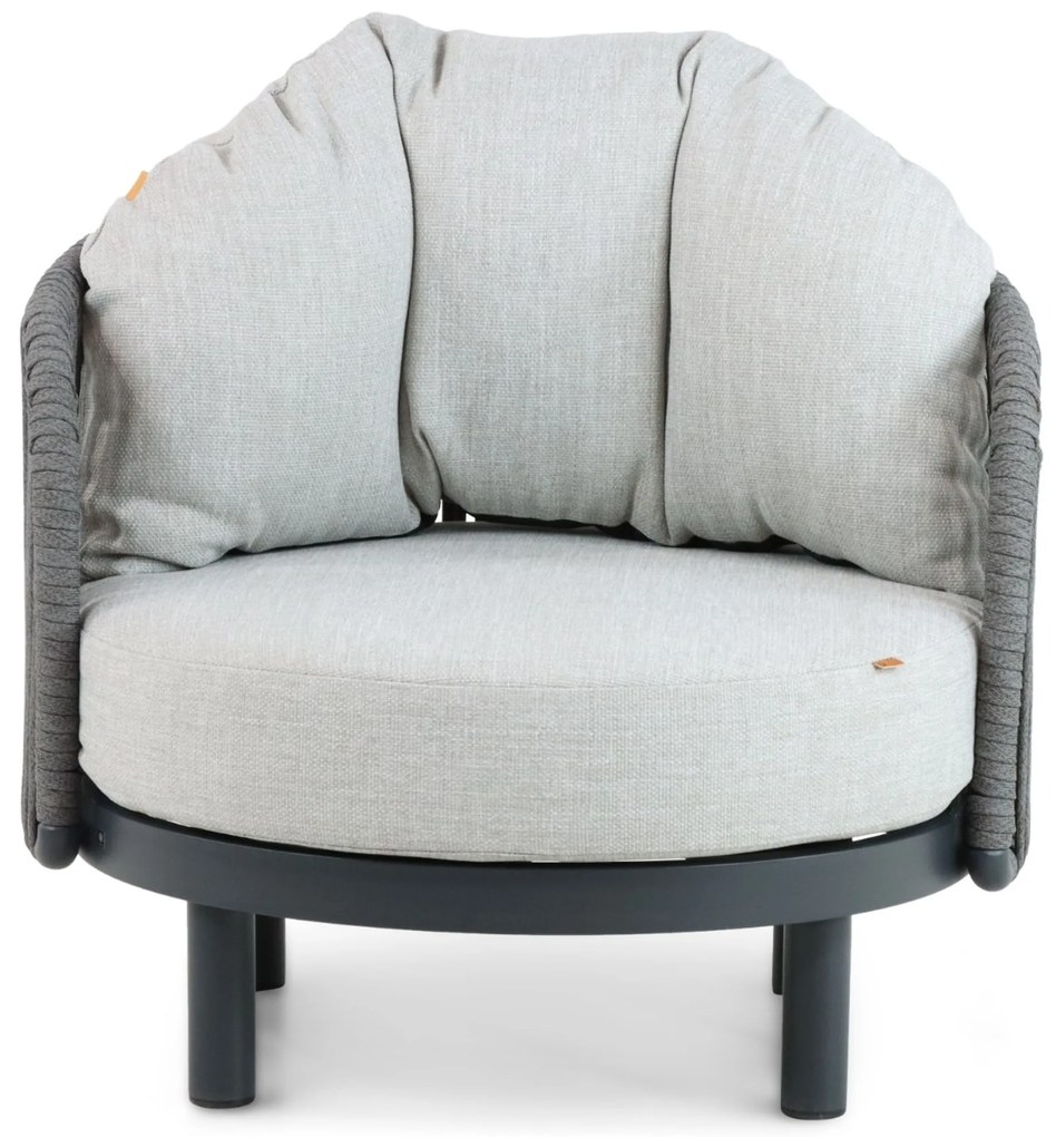 Stoel en Bank Loungeset 2 personen Aluminium/rope Grijs  Santika Furniture Santika