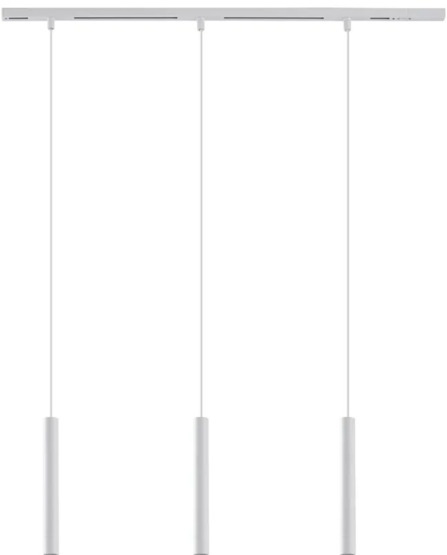 Modern railsysteem met 3 hanglampen wit 1-fase - Slimline Keno