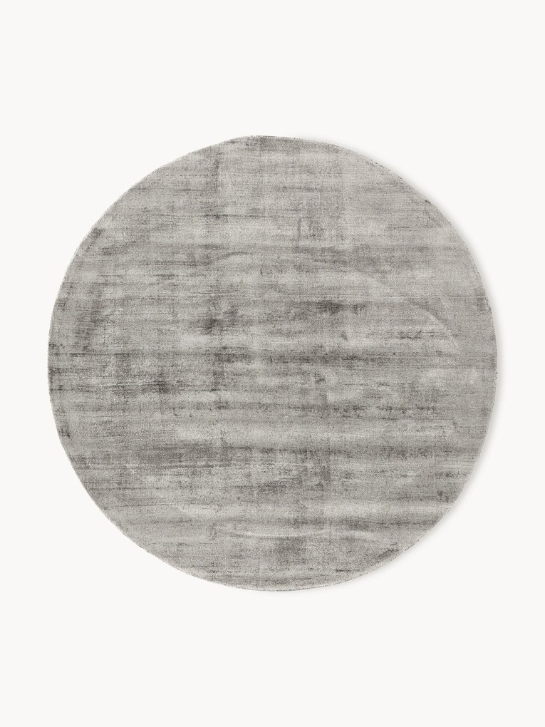 Rond handgeweven viscose vloerkleed Jane