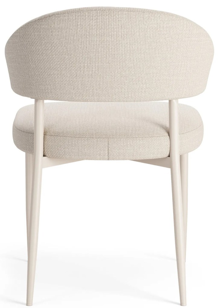 IRIS Beige (stof Basel 24) / beige onderstel – MODERNE GESTOFFEERDE STOEL VOOR WOONKAMER / EETKAMER IN BOHO-STIJL