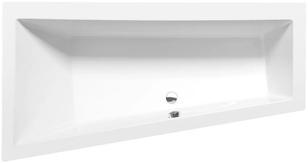 Polysan Andra asymmetrisch bad rechts 180x90x45cm wit