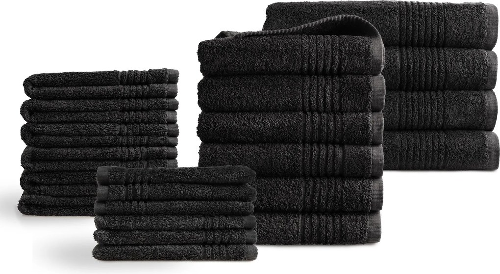 Handdoeken 22 delig set – Supreme Collectie – zwart