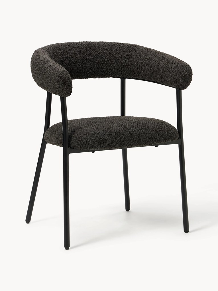 Bouclé gestoffeerde stoelen Thiago, 2 stuks