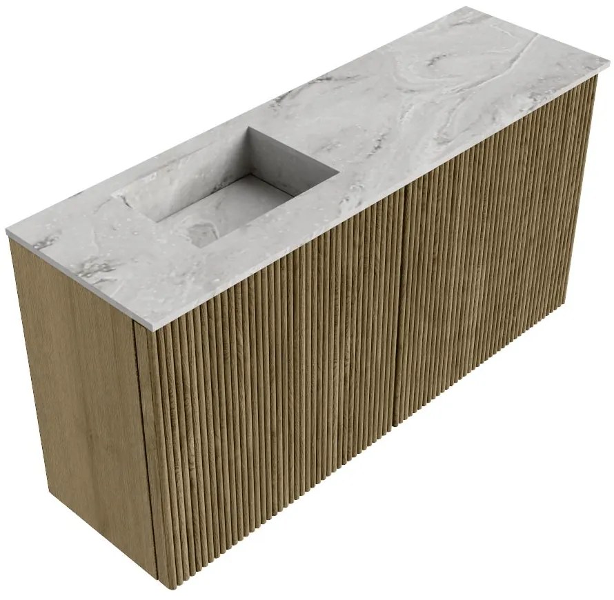 Mondiaz Joya DLux 80cm toiletmeubel dusk met wastafel faye links 1 kraangat glace