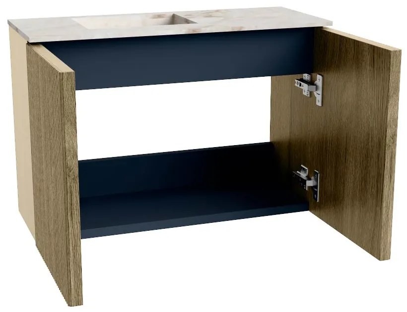 Mondiaz Joya DLux 60cm toiletmeubel dusk met wastafel faye links 1 kraangat frappe