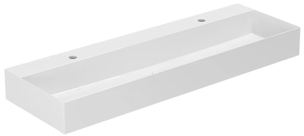 Saniclear Siegen wastafel 120cm ondiep met 2 kraangaten