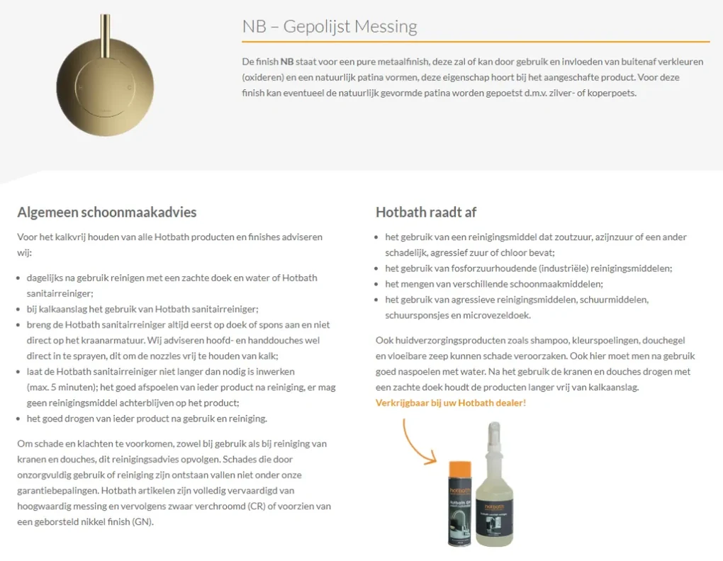 Hotbath Cobber Inbouw Thermostaat Afbouwdeel Gepolijst Messing CB009