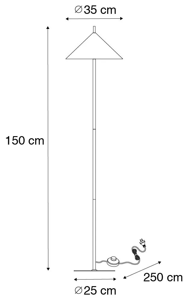 Design vloerlamp geel driehoek - Triangolo Design E27 rond Binnenverlichting Lamp