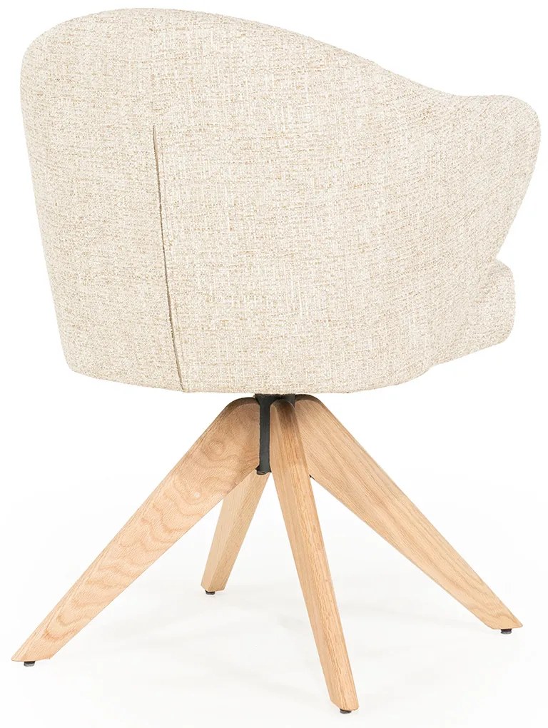 Eleonora Connor Natural Eetkamerstoel Met Eiken Poten Draaibaar Beige