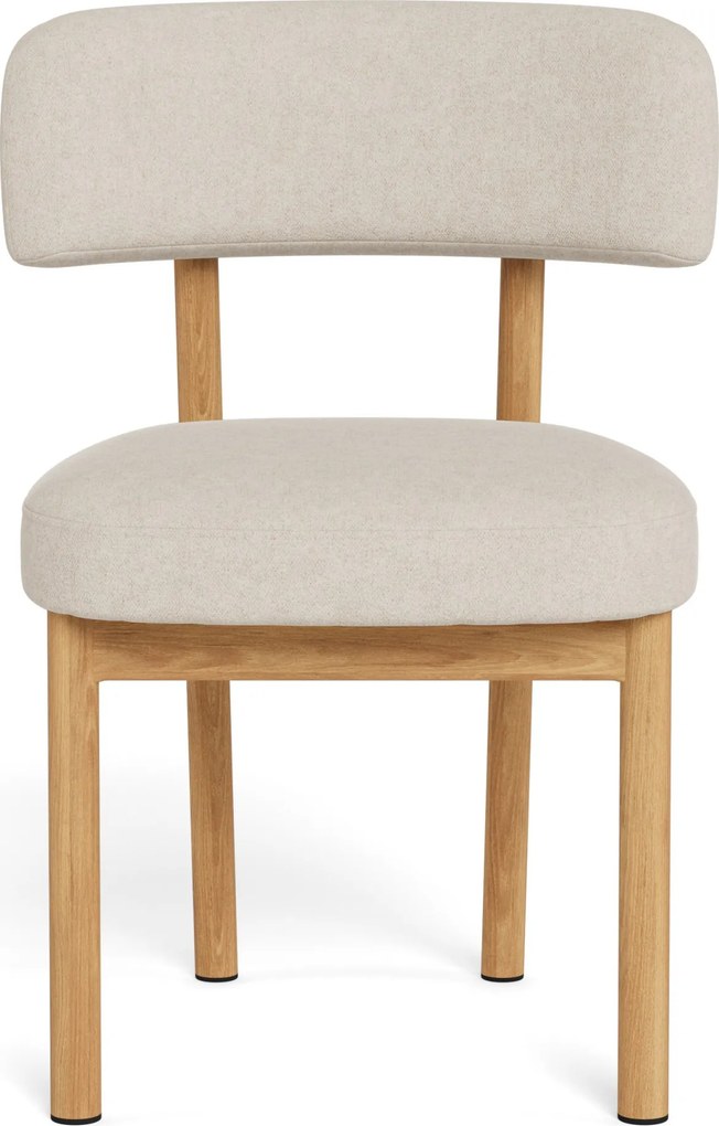 Mazzoni TORAY Beige (stof Apia 453)/eiken naturel onderstel - GESTOFFEERDE EETKAMERSTOEL VOOR KEUKEN/EETKAMER