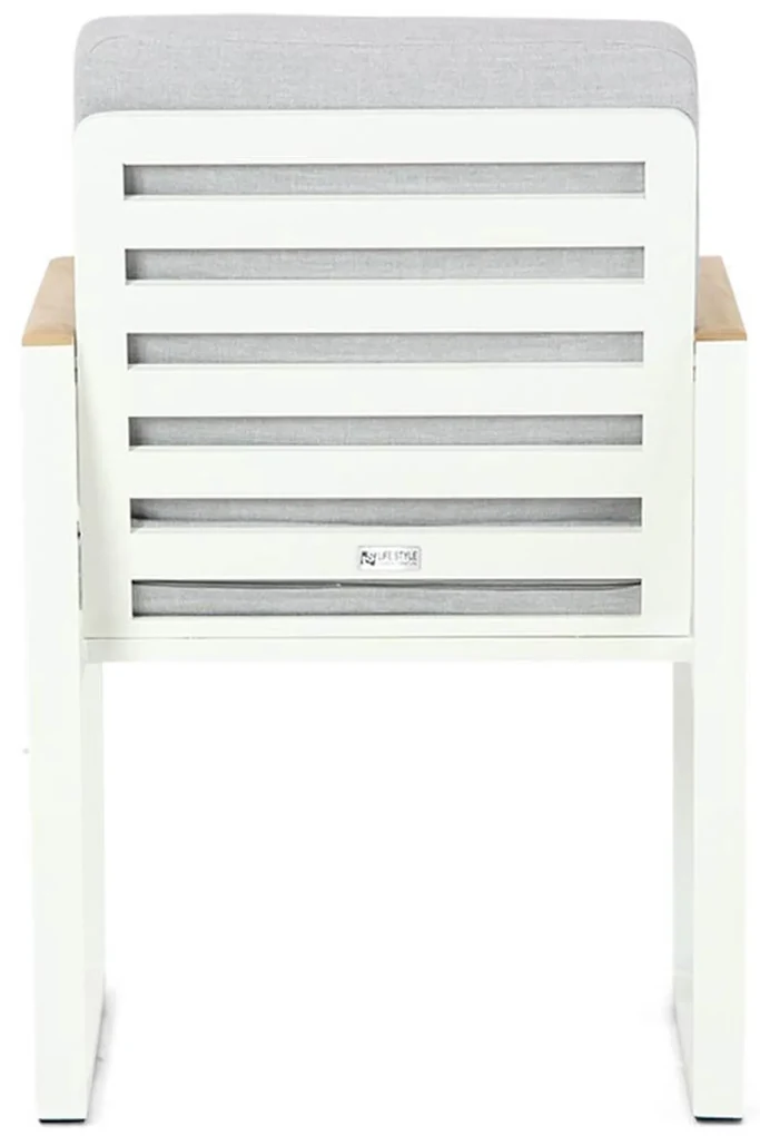 Tuinset Ronde Tuintafel 4 personen 125 cm Aluminium/Aluminium/polywood Wit  Santika Furniture Soray