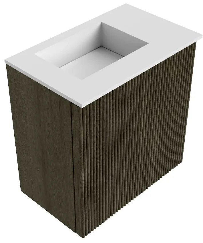 Mondiaz Joya 40cm toiletmeubel shadow met wastafel faye links zonder kraangat talc