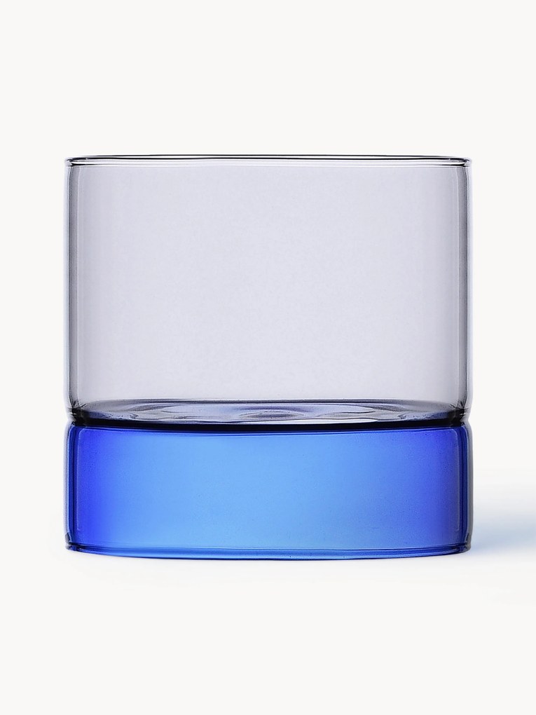 Handgemaakte borrelglazen Bamboo Groove van borosilicaatglas, 2-delig