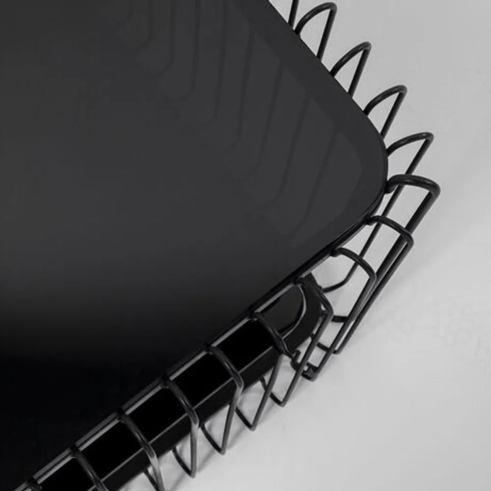 Kare Design Wire Double Rechthoekige Salontafel Met Glasplaat Zwart - 119.5 X 60cm.