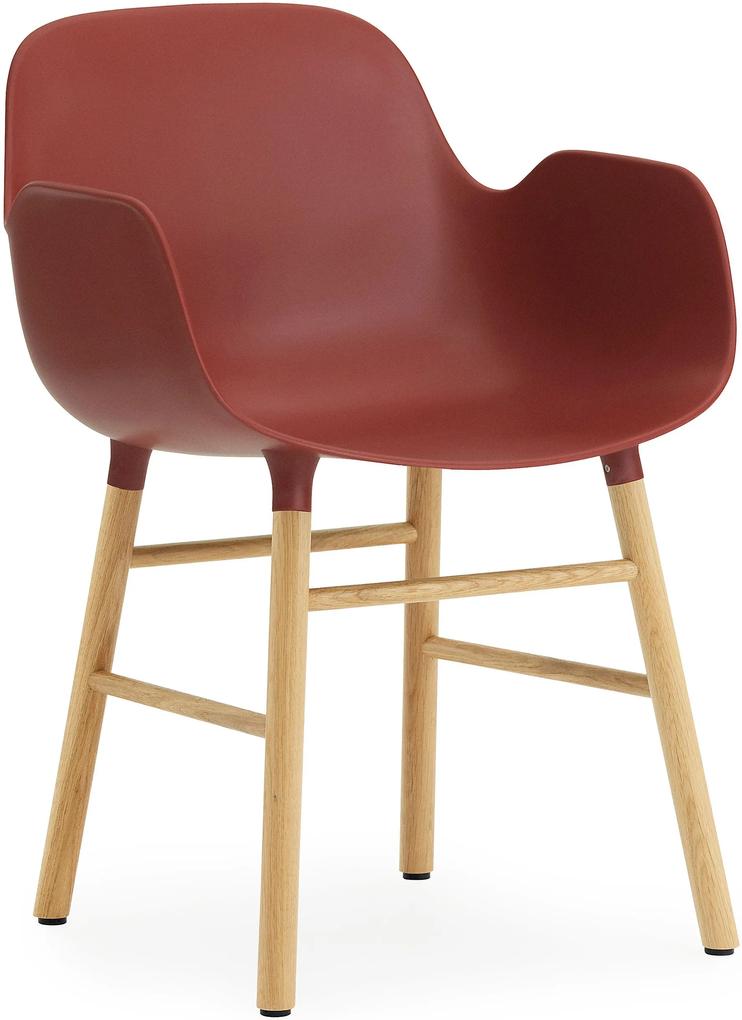 Normann Copenhagen Form Armchair stoel met eiken onderstel rood