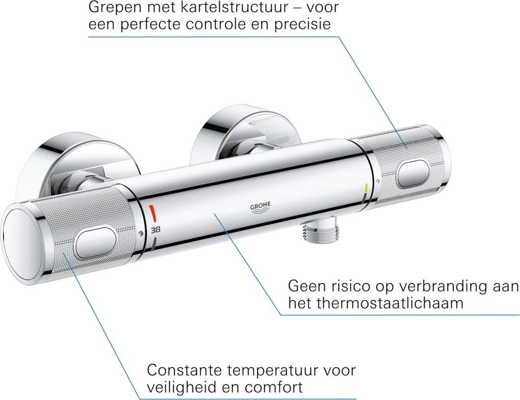Grohe QuickFix Precision Feel douche thermostaatkraan 12cm chroom