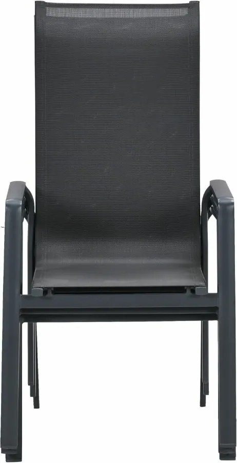 Garden Impressions Siena tuinstoel stapelbaar donker grijs - 2 stuks