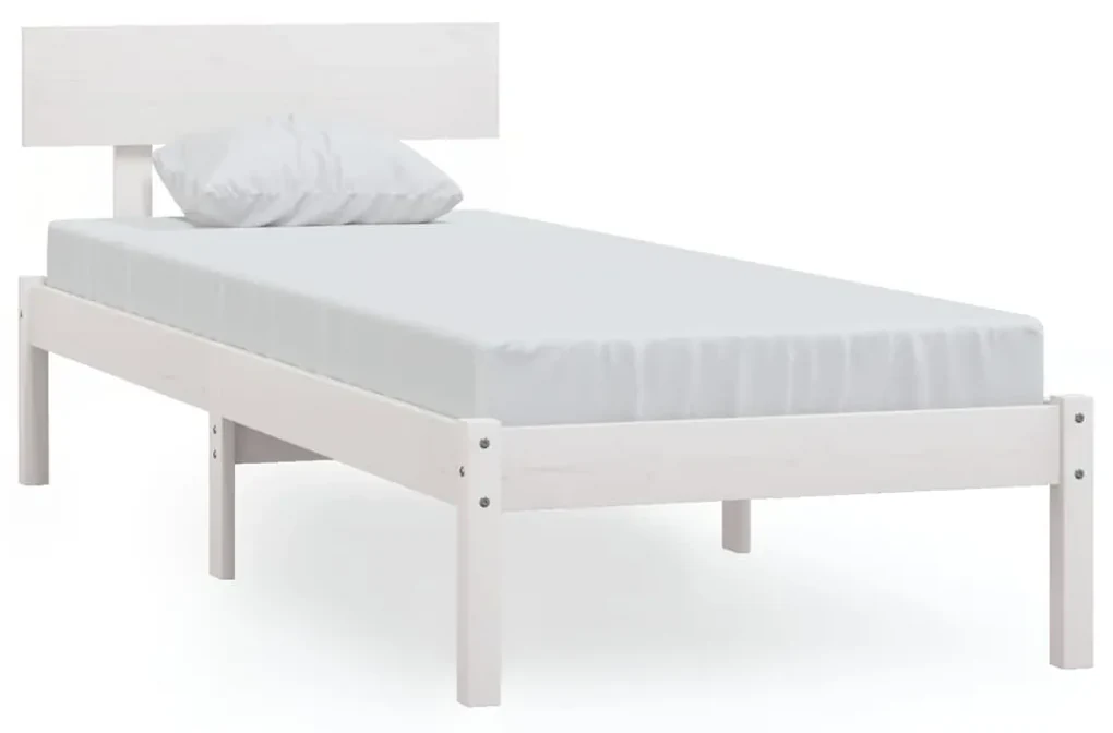 vidaXL Bedframe massief grenenhout wit 90x190 cm UK Single