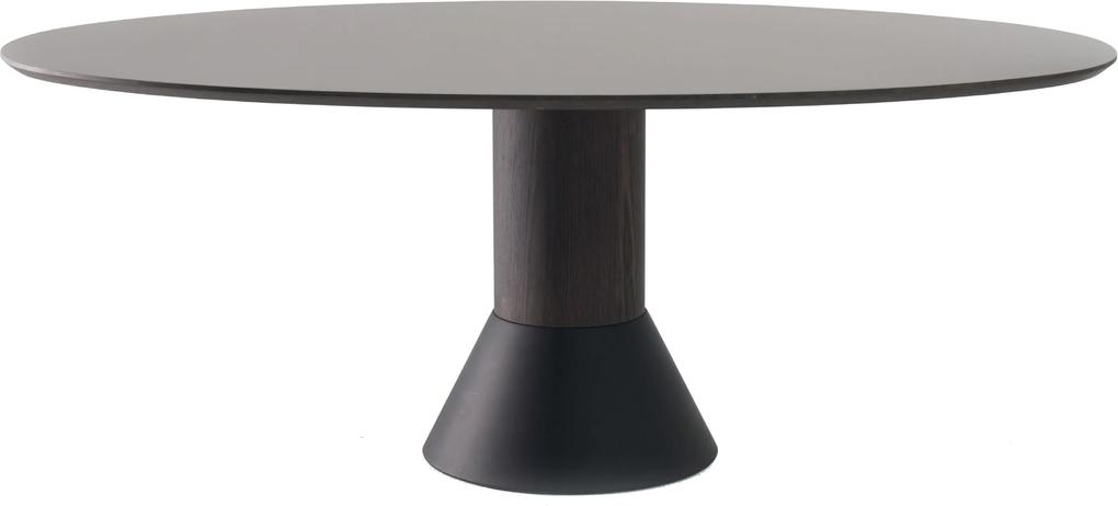Arco Balance uitschuifbare tafel noten fineer voet beton 120